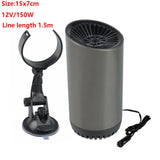 12V Car Heater Vehicle Heating Cooling Fan Portable Defrosting and Defogging Small Electrical Appliance Fan with Suction Holder