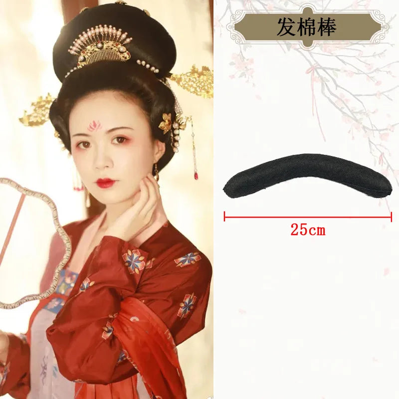 Hanfu Wig Headband Universal Cotton Rod Women Hair bun Lazy Hair Package Hair Pad Hanfu Chinese Style Traditional Headdress