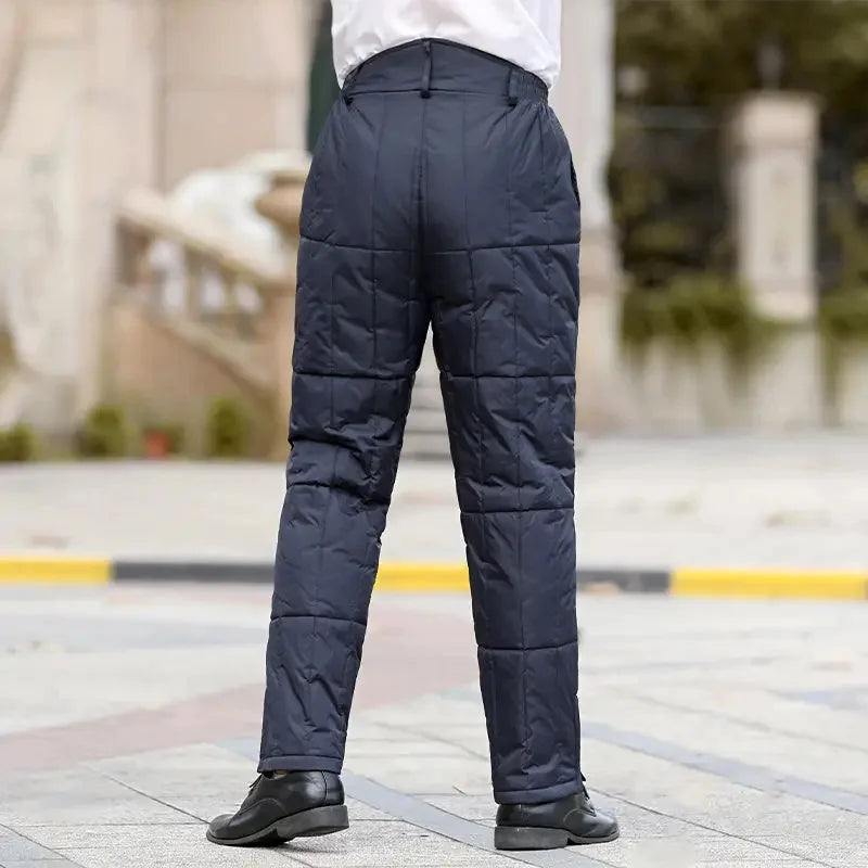 Warm Winter Trousers Down Pants Thickened High Waist Cotton Wear Inside and Outside Unisex