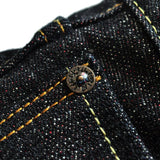 Saucezhan EX315XX-BO-Fire Jeans for Men Furinkazan Selvedge Jeans Mens Jeans Taper Fit 16.8 OZ Silver-plated Buttons Raw Denim