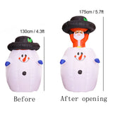 Christmas Inflatable Decoration Santa Claus Snowman Hot Air Balloon LED Lighted Snowing Inflatable Toy New Year Xmas Party Decor