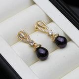 2024 New Dangling Natural Pearl Earrings For Women,Cute Boho Freshwater Pearl Earring Wedding Engagement Gift White Black