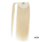 100% Human Hair Ponytail European Straight 120gram Wrap Around Clip In Pony Tail Machine Remy Hair 12-26 Inches ALI-BEAUTY