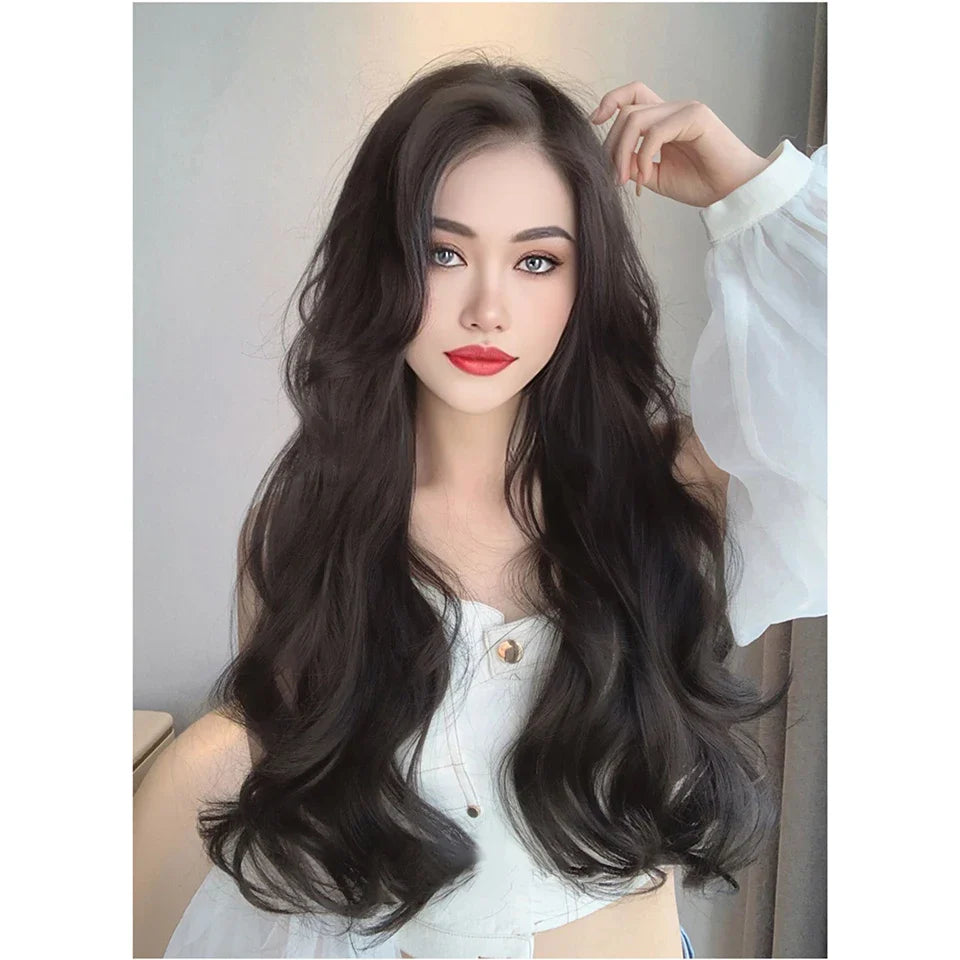 AS-Part Synthetic Clip In Hair Extension Long Thick Curly Natural Blonde Flase Hair Hairpieces For Women Heat Resistant