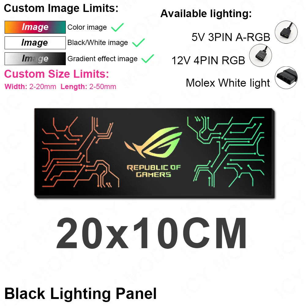 Chassis RGB Panel PC Case Shroud Customize ARGB DIY VGA Backplate Cabinet Cover Colorful AURA SYNC MOD Plate Computer Cases  5V