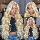 613 Lace Frontal Wigs Human Hair Blonde 13x4 13x6 HD Brazilian Body Wave Transparent Lace Front Human Hair Wigs For Black Women