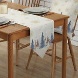 Christmas Snowflake Elk Linen Stain Resistant Table Runner Christmas Dinner Party Wedding Table Runner Kitchen Table Decorations