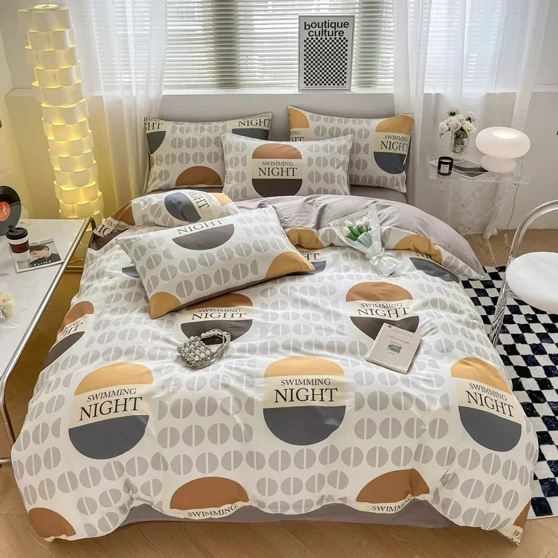 High-quality Home Pure Cotton Bedding Set 100% Cotton Skin-friendly Queen Duvet Cover Set with Sheets Comforter Cover Pillowcase