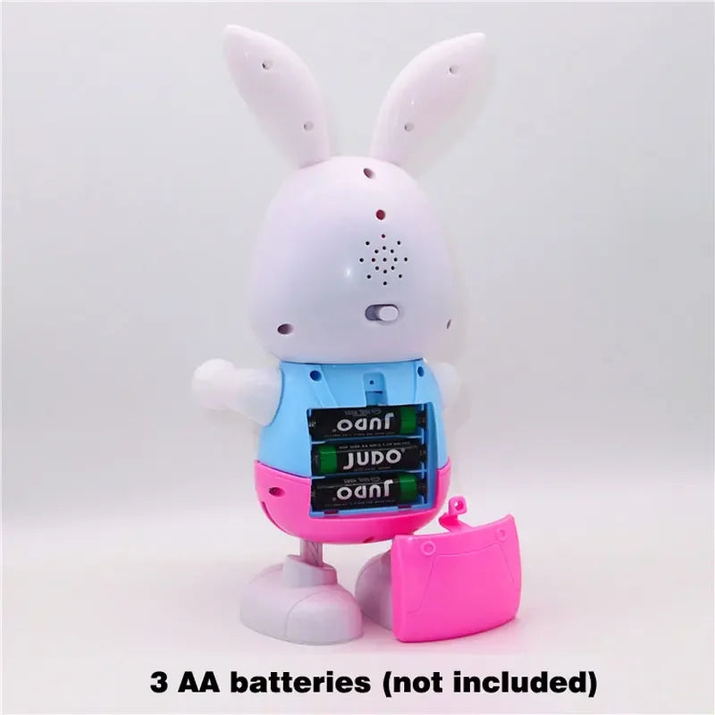 Robot Rabbit Dancing Sing Song Electronic Bunny Music Robotic Animal Beat Drum With LED Cute Electric Pet Toy Kids Birthday Gift