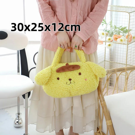 Sanrio Cute My Melody Shoulder Bag Japanese Kuromi Lovely Plush Bag Lolita Messenger Bag for Girl Travelling Bag Birthday Gifts