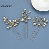 Bride Hairpins Wedding Hair Accessories Trendy Crystal U-shaped Alloy Hair Sticks Forks Girls Banquet Crowns Noiva Jewelry