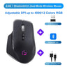 KuWFi Rechargeable Wireless Mouse Silent Gaming Mouse 2.4G&Bluetooth Mause Ergonomic for PC Laptop 4000DPI 9 Button RGB Mice