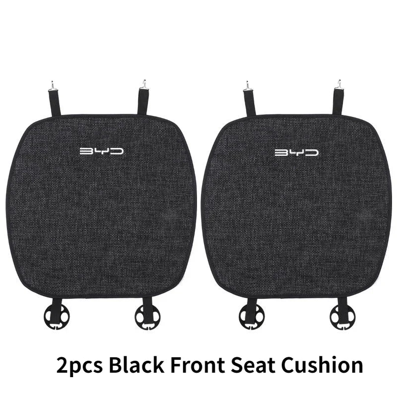 For BYD Atto 3 Yuan Plus Tang Han Dolphin EV 2021 2022 Car Seat Cover Front Rear Linen Fabric Cushion Breathable Protector Mat