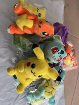 30PC/lot Pokemon Squirtle Charmander Pikachus Plush Doll 12cm Pendant Stuffed Bulbasaur Pendant Keychain Plush Gift Toy