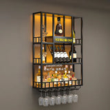 Club Hanging Wine Cabinet Shelf Whisky Liquor Display Metalic Bar Cabinet Industrial Modern Armario Para Vinos Home Furniture