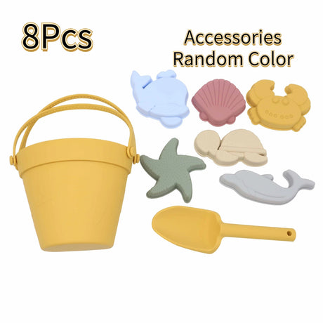 8Pcs Summer Beach Toys for Kids Soft Silicone Sandbox Set Beach Game Toy for Send Children Beach Play Sand Water Play Tools Swim