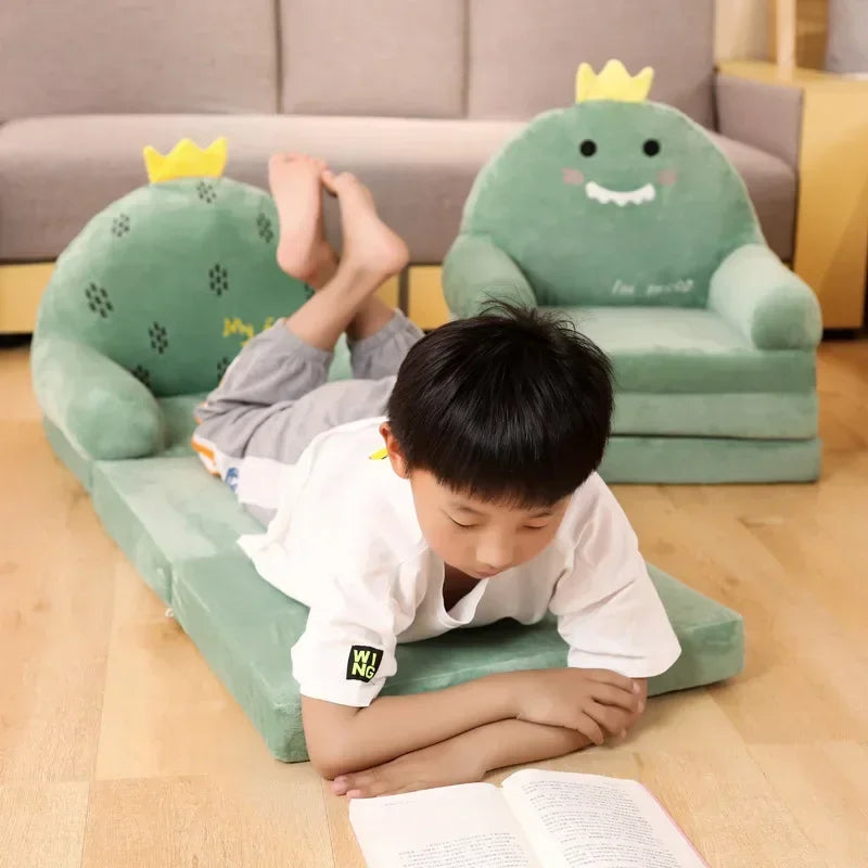 Folding Sofa Creative Cartoon Children Cute Princess Baby Toddler Dual-purpose Child Armchair Lazy Small Bed Seats Practical