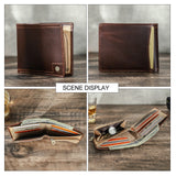 CONTACT'S Genuine Leather Men Short Wallets RFID Card Holders Zipper Coin Purses Money Clips Male Purses Mini Wallets for Men