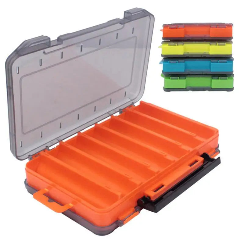 Fishing Tackle Box Lure Storage 14 Compartments Double Sided Open Case Strength Container Baits Gear Accesorios Pesca Tools Set