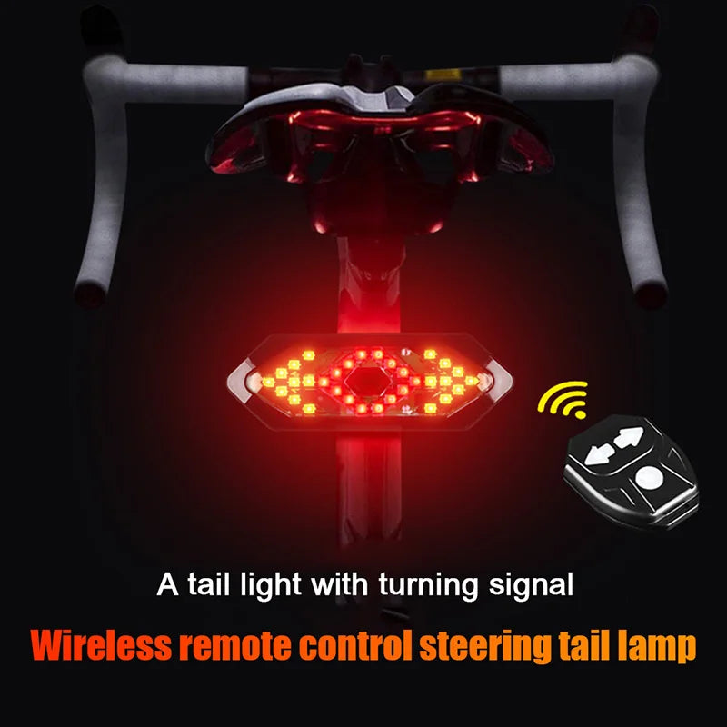 Turn Signals Bicycle Tail Light Wireless Remote Control USB Bike Rear Light MTB Road Taillight with Bike Horn  Bike Accessories