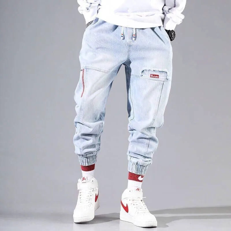 2023 Spring Autumn New Streetwear Baggy Jeans Men Korean Denim Cargo Jean Pants Baggy Harem Jean Trousers Male Brand Clothing