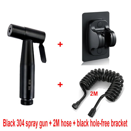 Handheld Bidet Sprayer Set 304 Stainless Steel Spray Gun Shower Handheld Toilet Bidet Faucet Sprayer Shower Nozzle Self Cleaning