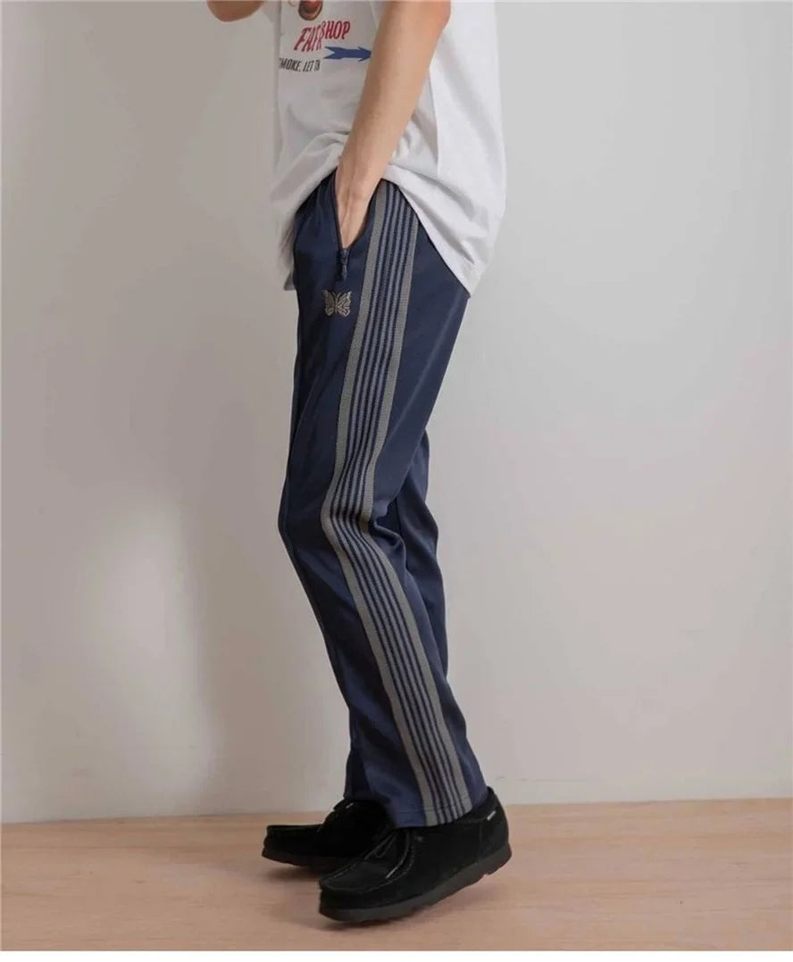 23SS Top Quality 1:1 Awge Needles Sweatpants Men Women Embroidered Butterfly Stripe Needles Pants Trousers Casual Pant