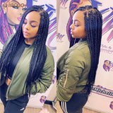 Triangle Knotless Full Lace Braided Wigs with Baby Hair Cornrow Braided Wigs for Black Women Synthetic Box Braiding Wig African