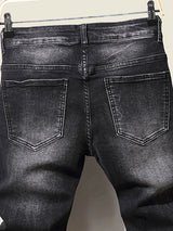 Fashion Men's Jeans Pants Stretch Dark Blue Skinny Jeans For Men Casual Slim Fit Denim Pants Korean Style Male Trousers Jeans