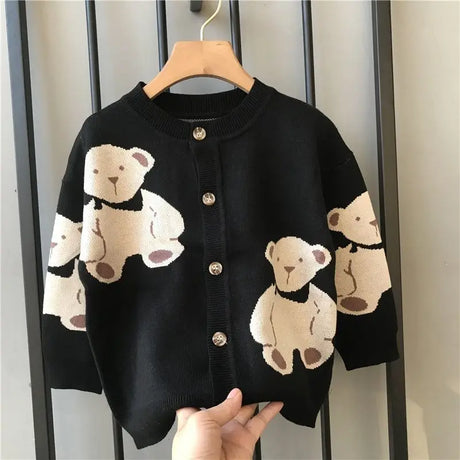 2023 Spring Autumn Fashion Jackets Children Cartoon Cardigan Knit Sweater Boys Clothes Kids Cute Baby Coats Outerwear Clothing