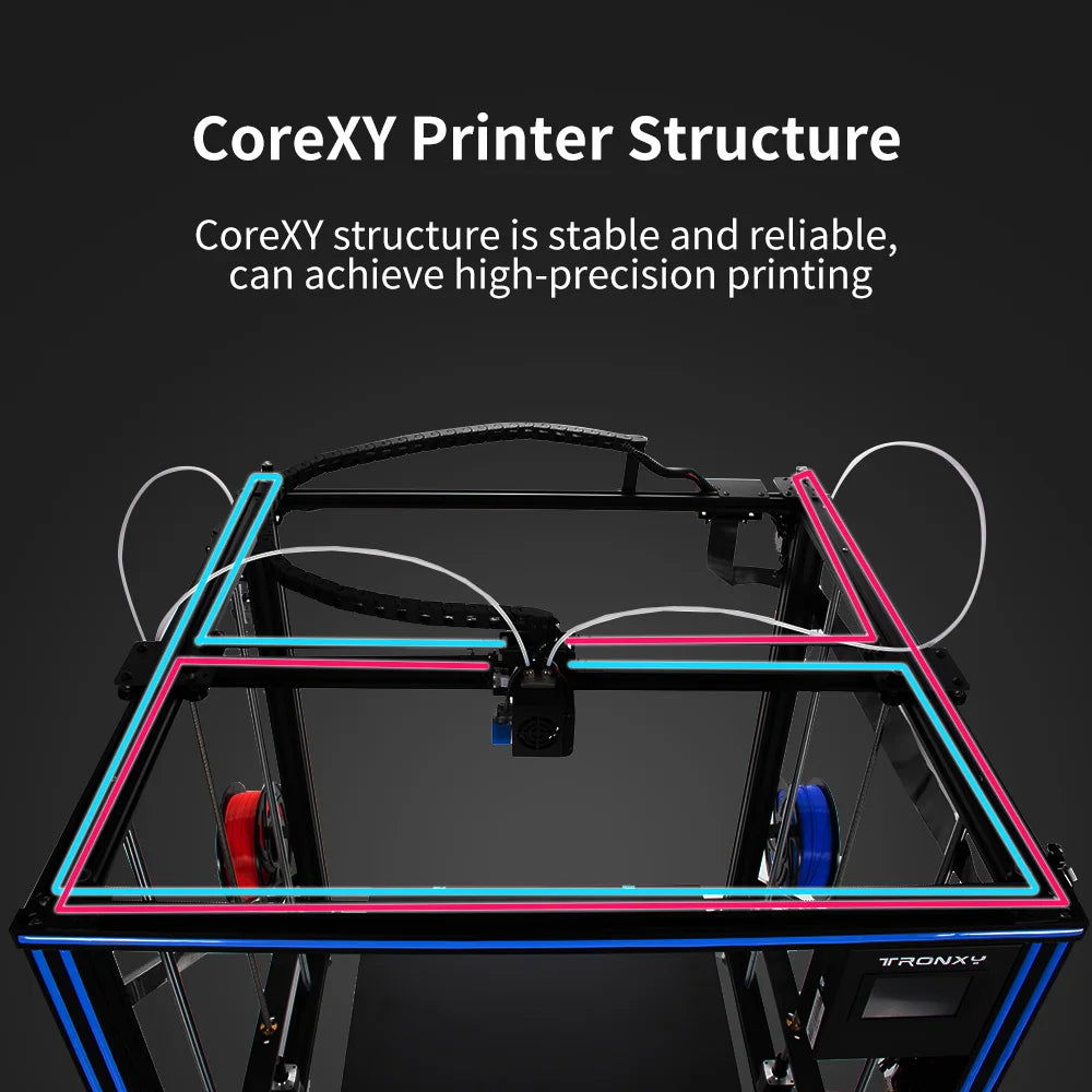 Tronxy X5SA-500-2E Larger 3D Printer 2 In 1 Out Double Color Extruder Cyclops Single Head With Auto Leveling Sensor