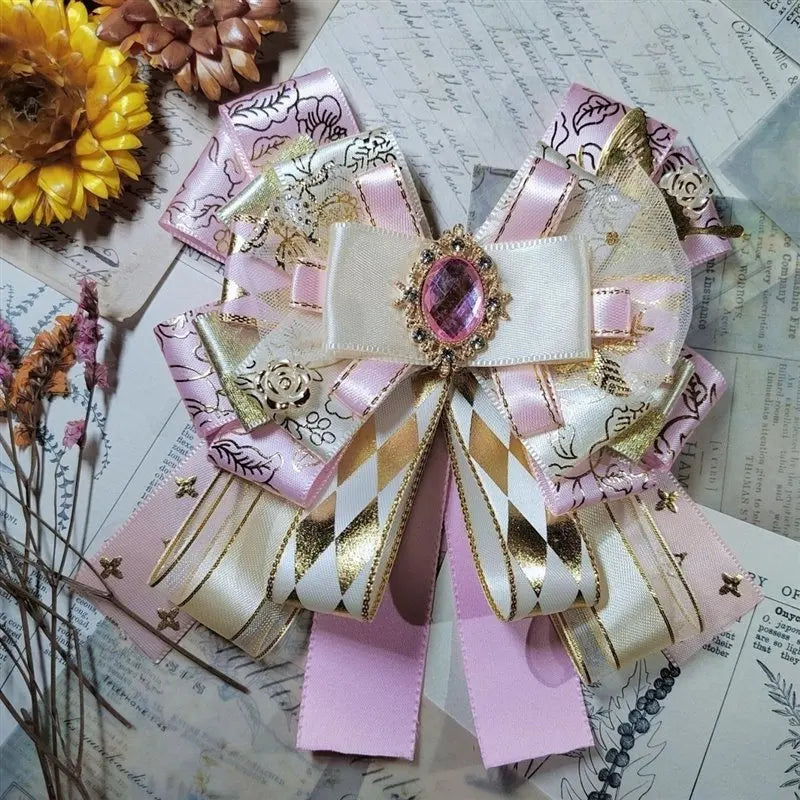 Original Lolita Cosplay Women's High-end Luxury Brooch Anime Dance Suit Shirt Accessories Handmade Collar Flowers Gift for Women