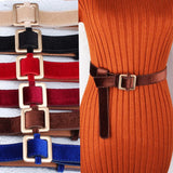 Velvet Sweater Accessories for Women's Belt Dresses with Square Buttons and Waistbands Wear Belts Runway Strap