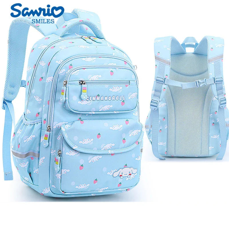 Sanrioed Hello kitty Schoolbag Cartoon Strawberry Kitty Cat Bags Burden Alleviation Protect Spine Waterproof Anti Lost Backpack