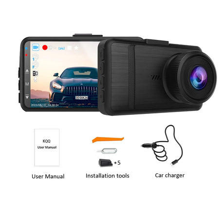 KQQ 4K Dash Camera for Car Ront and Rear Dual Lens Auto Car Dvr Built-in Wifi Support WDR Night Vision 24H Parking Monitor