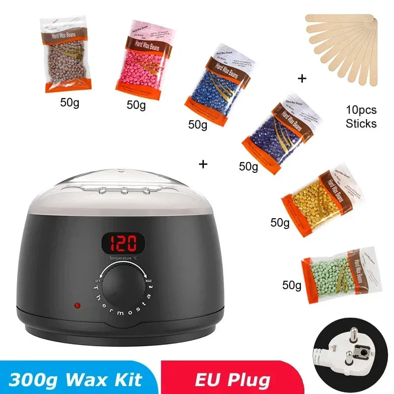 Hair Removal Wax Heater Machine with Digital Display Screen Depilatory Hard Wax Melt Warmer Paraffin Waxing Beans Epilator