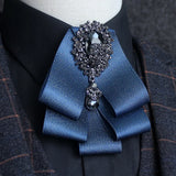 Men's Bow Tie Rhinestone Ribbon British Business Banquet Suit Shirts Accessories Men Wedding Bow-tie Handmade Jewelry Gifts