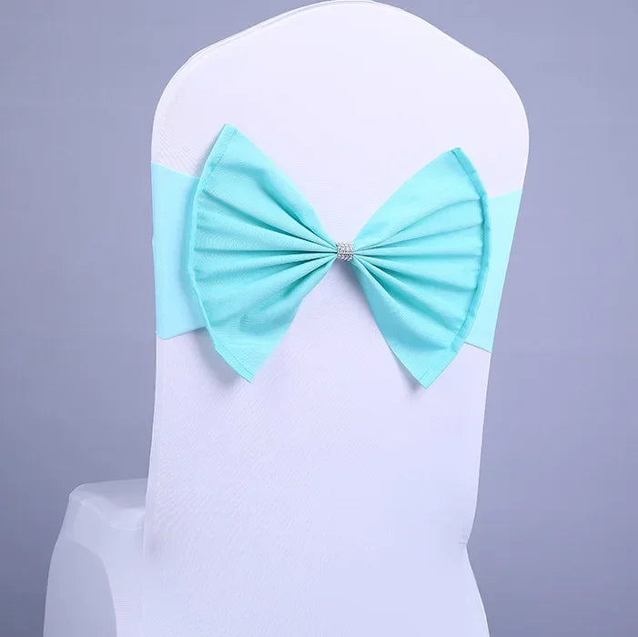 10/50pcs/Lot Bow Chair Sashes Band For Wedding Party Birthday Banquet Spandex Stretch Blend Chair Bow Tie Band Belt Ties Cover