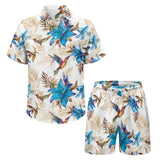 Hawaiian 2Pcs Shirts Suit Men Fashion Tracksuit 3D Print Shirt+Beach Shorts Fashion Two Piece Sets Hawaii Shirts Unisex Clothing