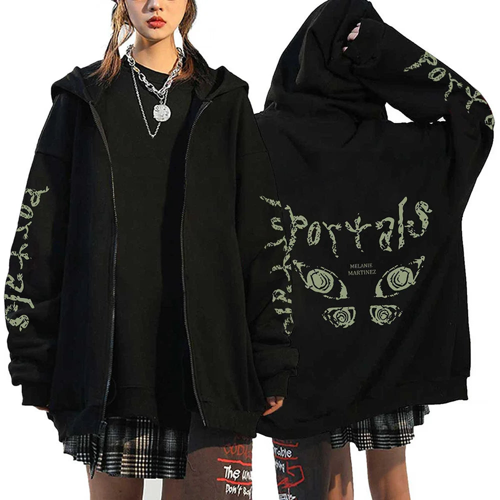 Melanie Martinez Portals Tour Zipper Hoodies Harajuku Casual Hooded Sweatshirts Hip Hop Streetwear Men's Zip Up Jacket Y2K Coats