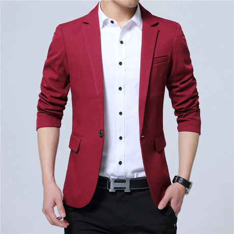 2023 New Spring and Autumn thin Casual Men Blazer Cotton Slim England Suit Blaser Masculino Male Jacket Blazer Men Size M-5XL