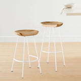 High Wood Stool Modern Minimalist High Chair Solid Wood Home Bar Stool Creative Bar Chair Cashier Counter Iron Art