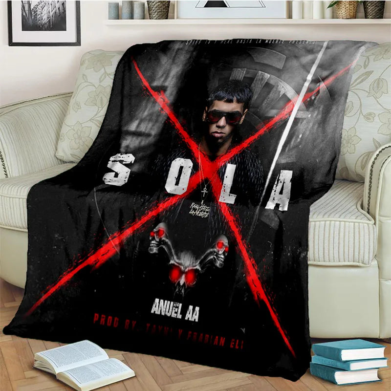 Free Anuel AA Rapper Hip Hop Singer Blanket,Soft Throw Blanket for Home Bedroom Bed Sofa Picnic Travel Office Cover Blanket Kids