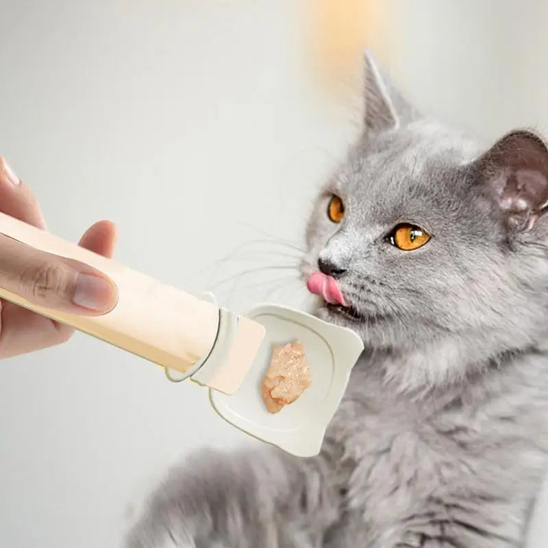 Cat Treat Squeeze Spoon Lickable Cat Treats Dispenser Spoon Wet Treat Cat Feeder Spoon Feeding & Watering Supplies For Cats