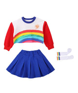 Kids Hip Hop Rainbow Striped Top Street Dance Skirts Boys Sweatshirt Joggers Pants Jazz Clothes Sets Children Girls Streetwear