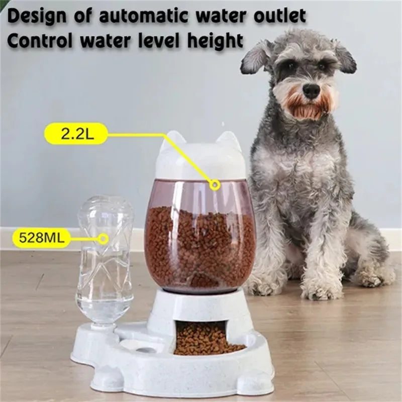 Pet Automatic Feeder Dog Cat Drinking Bowl Anti Overturn Large Capacity Cat And Dog Food Dispenser Pet Stuff Accessories