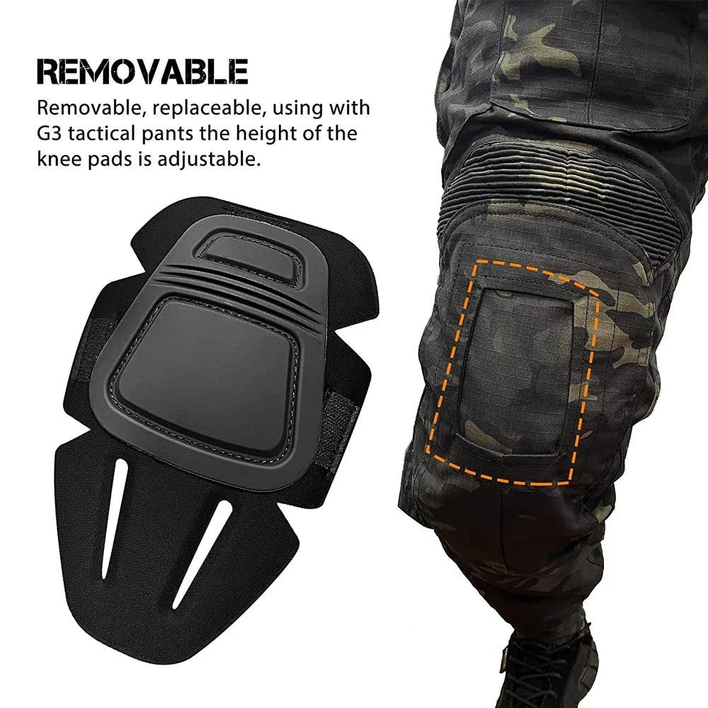 4Pcs/Set Military Tactical Knee Pad Elbow Pad Set Airsoft Knee Elbow Protective Pads Combat Paintball Skate Safety Guard Gear