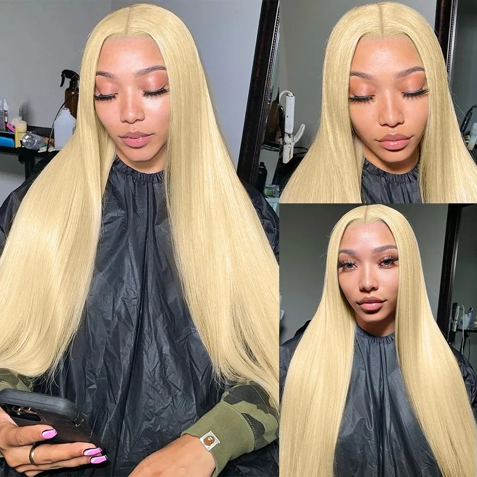 613 HD 13x6 250% Honey Blonde Straight 40 Inch Lace Front Human Hair Wigs 13x4 Lace Frontal Wig 5x5 Glueless Ready To Go