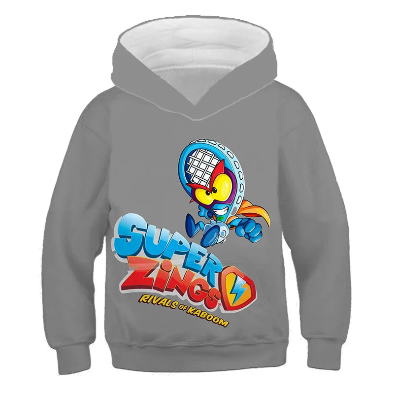 Kids Super Zings Hoodie Boys Girls Cartoon Kazoom Pullover Kids Superzings Hoodie Harajuku Streetwear Fall Winter