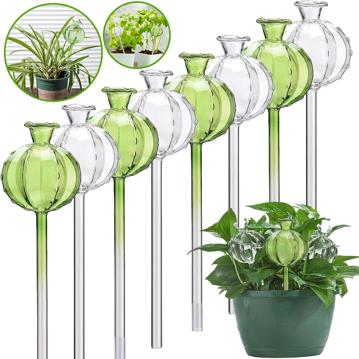 3/6Pcs Plant Self Watering Globes Automatic Plant Water Feeder Glass Bulbs Flowerpot Drip Irrigation System Home Office Supplies